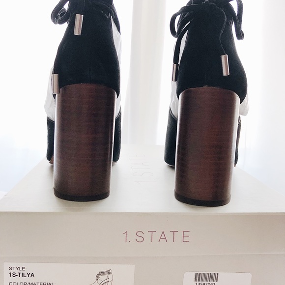 ✨New 1.STATE Tilya Suede Block Heel Sandals 7.5M - Picture 4 of 8